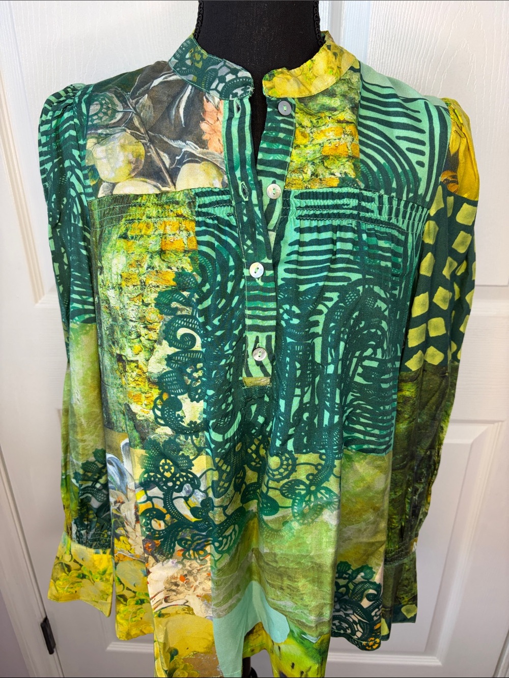 NOEN Patchwork BOHO Abstract Art to Wear Viscose Oversized small